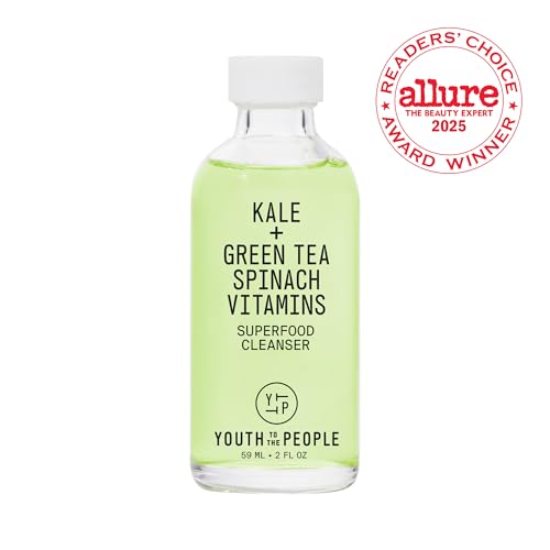 Youth To The People Superfood Facial Cleanser - Kale + Green Tea Daily Face Wash, Gentle Makeup Remover, with Soothing Antioxidants for Glowing Skin, pH Balance, Clean Pores, Sulfate-free, Refillable