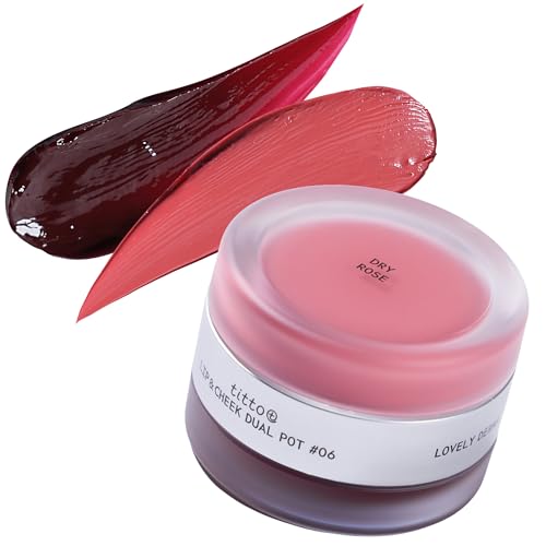 Titto Lip & Cheek Dual Pot - Veiled Rosy & Dry Rose Tinted Balm & Blush Set