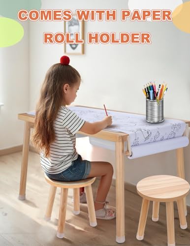 Toddler Sensory Table and Chair Set with Storage, Paper Roll & Double-Side Whiteboard - Table + Chair Variation