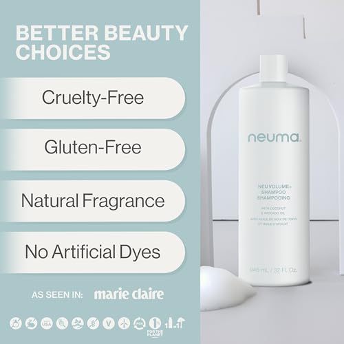 Neuma Sulfate-Free Volumizing Shampoo for Fine Thin Hair - 32 Fl Oz - Thickening & Color-Safe, Vegan