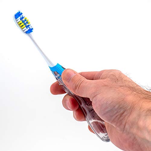 GUM Folding Travel Toothbrush 2 Pack - Compact Soft Bristle Toothbrush with Tongue Cleaner