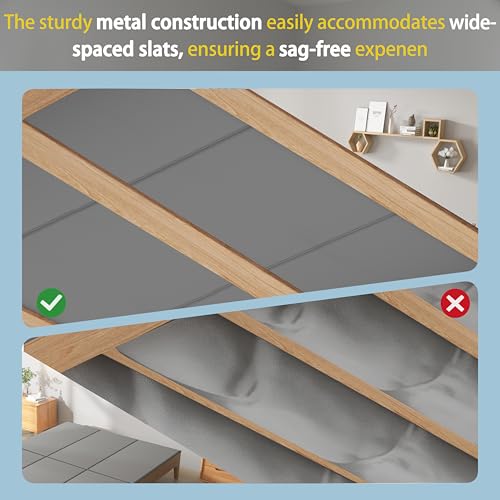 Grey King Size Bunkie Board - Heavy Duty Non-Slip Mattress Support