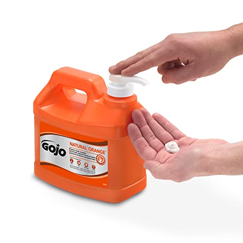 GOJO Natural Orange Pumice Hand Cleaner Pump Bottle 1/2 Gal (64 fl oz)