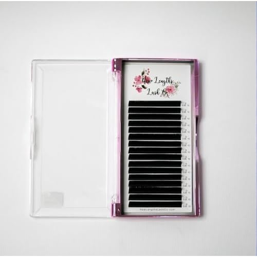 Professional Mixed Length Eyelash Extensions, Ultra Black, 8-15mm, 16 Rows, Premium Synthetic Silk (C Curl - 0.10 mm)