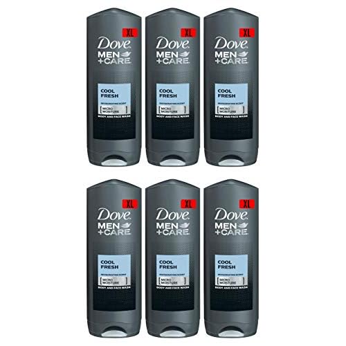 Dove Men Care Body & Face Wash, Cool Fresh - 13.5 Fl Oz / 400 mL X 6 Pack Case, Made in Germany