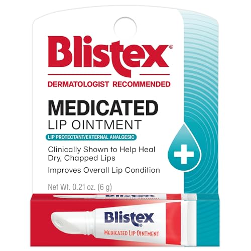 Medicated Lip Ointment Pack of 12 - Relieves Cold Sores & Chapped Lips, 0.21 Oz