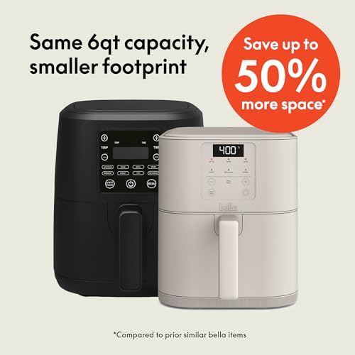 6 Qt Slim Air Fryer with Non-Toxic Ceramic Coating - Oatmilk