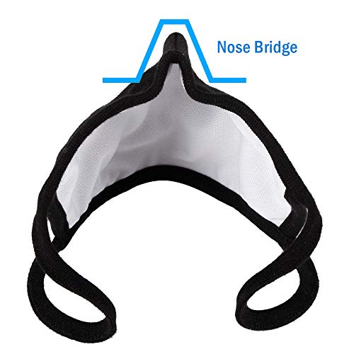 WITHMOONS 3PCS Cotton Face Mouth Mask Cool Mesh Cloth 3 Layers Facial Reusable Washable Nose Bridge Wire Black for Women Men