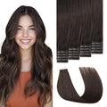 Invisible Tape-in Hair Extensions 3rd-Gen Real Human Hair Dark Brown 14 Inch