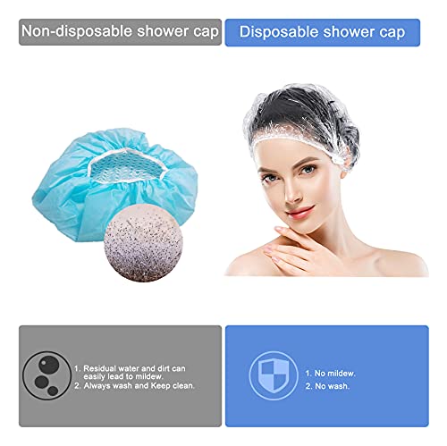 1000 Pack Disposable Waterproof Shower Caps for Women Kids & Hair Salon - Thickening, Hotel & Travel Use with Variation of 1000 Count Pack