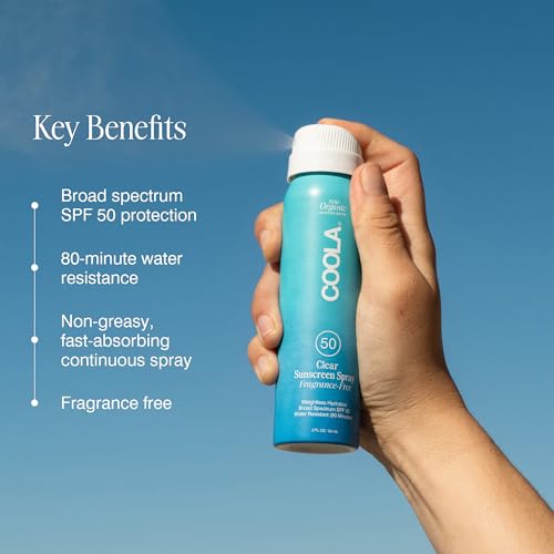 COOLA Organic Sunscreen SPF 50 & 30 Sunblock Spray Kit, Dermatologist Tested Skin Care for Daily Protection, Vegan and Gluten Free,Travel Size, 2 Fl Oz, 3 Pack