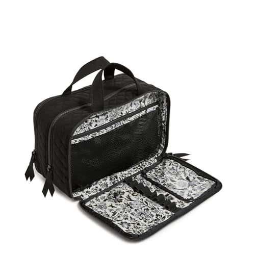 Travel Makeup Organizer Case - Recycled Cotton, Black, One Size