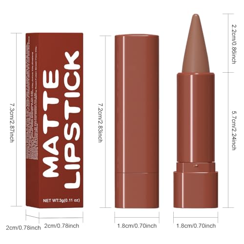 evpct 3Pcs Warm Brown Maroon Dark Wine Red Gradient Matte Lipstick Lip Liner Crayon Combo Pencil Set for Women Long Lasting, Cream Lip Liner and Lipstick Combo Makeup£¬Flawless Gradual Ombre Effect