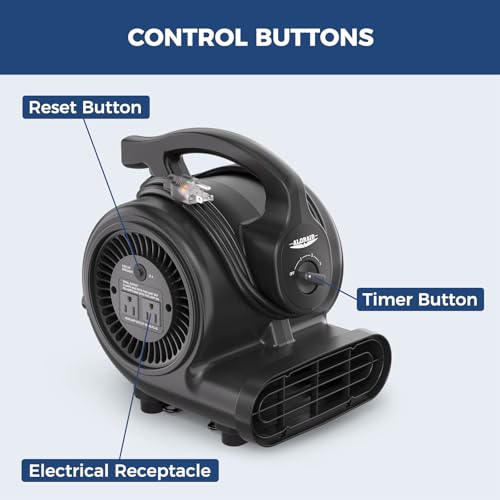Industrial Air Mover Blower Fan 115W 600 CFM for Water Damage Drying