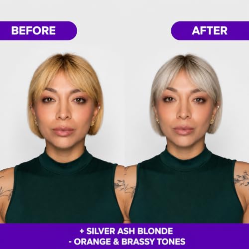 Blue Toning Shampoo & Hair Mask Set for Silver Blonde Hair - Neutralizes Brassy Tones