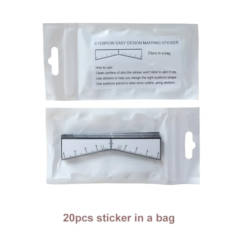 Eyebrow Ruler Sticker Eyebrow Easy Mapping Shaping Sticker Stencil Microblading Pmu Measure Tool Brow Shape Design Positioning Stickers(20Pcs/Bag)