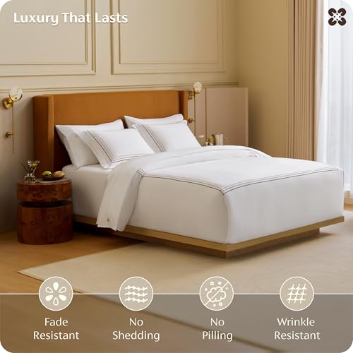 Bedsure 100% Giza Egyptian Cotton Duvet Cover King 104x90 – Gradient Brown Variation 09