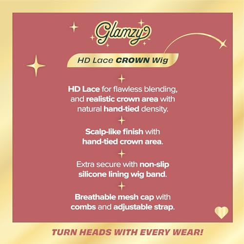 Sensationnel Glamzy Lace Crown Wig Tinsy RosyPink, Glueless Synthetic Hair, Heat Safe Up to 400°F