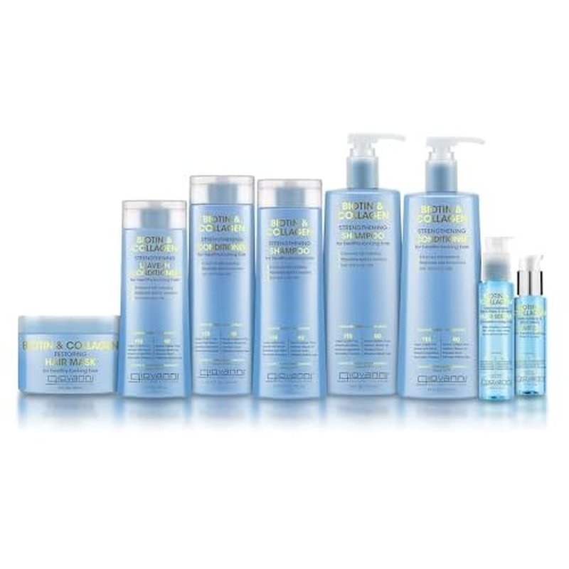 GIOVANNI Biotin & Collagen Hair Mask - Deeply Conditions, Detangles, Helps Rebond Split Ends, For All Hair Types, Moisturizing, Helps Create Shine & Manageability, Cruelty-Free, Salon-Quality - 10 Oz