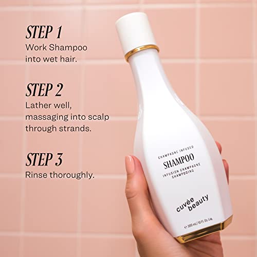 Cuvee Champagne-Infused Hair Shampoo 10 Fl Oz - Strength & Shine, Color Safe - Includes Vitamin B & Ceramides - Pack of 1