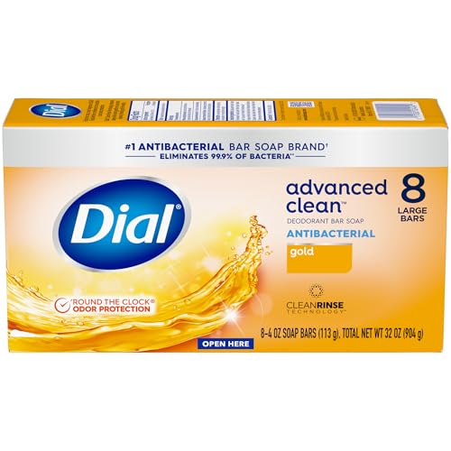 Antibacterial Deodorant Bar Soap - Gold, 4 Oz Pack of 32 - Deep Clean & Gentle