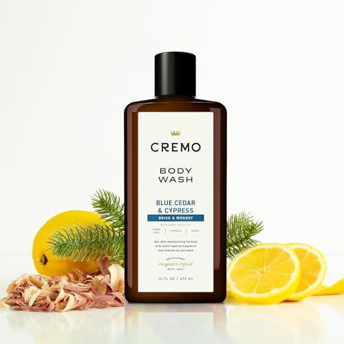 Cremo Blue Cedar & Cypress Body Wash 32 Fl Oz All-Season Nourishing Gel