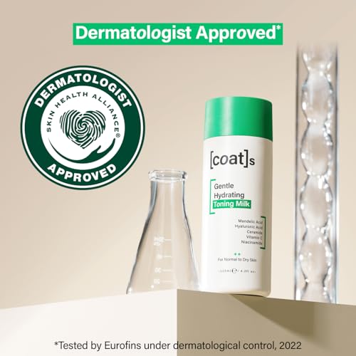 Coats Gentle Hydrating Toning Milk ? Hydrates, Protects & Exfoliates to Prevent Breakouts ? Dermatologist Approved & Clinically Proven ? 4.2 oz