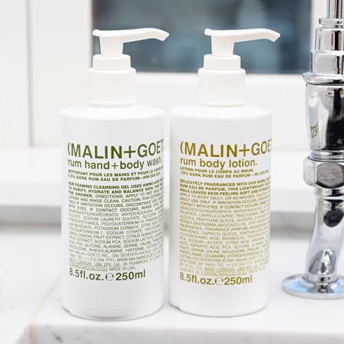 MALIN+GOETZ Rum Body Lotion | Lightweight Hydrating Lotion with Vitamin B5, Avocado + Grapeseed Oils | Nourishing, Fast-Absorbing Moisturizer | Vegetarian + Cruelty-Free | Dark Rum Scent (8.5 Fl Oz.)