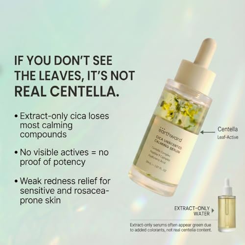 Centella Serum with 494,700 ppm Centella Asiatica, Unscented Soothing Ampoule for Acne-Prone & Sensitive Skin, Redness Relief, Hyaluron/Niacinamide, Korean Skincare, 60ml/2.02 fl oz (2PCS)