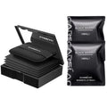 CARSLAN Makeup Blotting Paper with Powder, Black Magnet Blotting Sheet for Oily & Combination Skin, Portable Compact with Puff & Mirror, Keeps Makeup Fresh All Day, 450 Sheets + 8 Refill Adhesive Pads