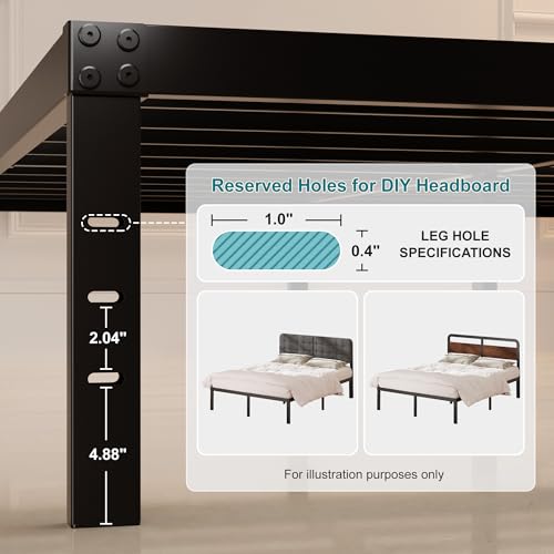 Twin XL Bed Frame 14 Inch Heavy Duty Metal Platform Bed No Box Spring Needed - Support Up to 2500 lbs, Easy Assembly, Noise Free, Black