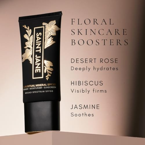 SAINT JANE - Luxury Sun Ritual - Pore Smoothing SPF 30 Mineral Sunscreen | Luxury, Floral-Infused, Clean Skincare (1.7 oz | 50 ml)