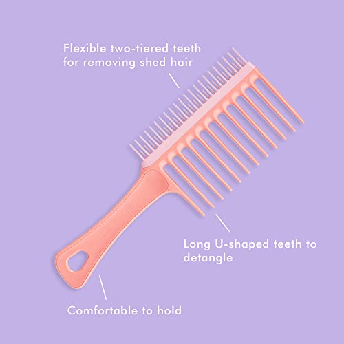 Detangling Hairbrush & Wide Tooth Comb for Curly 3C to 4C Hair - Tangle Teezer Duo