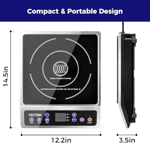 OSTBA Portable Induction Cooktop 1800W Small Countertop Burner