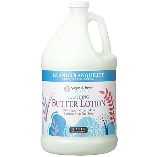 Ginger Lily Farms Botanicals Body Wash + Butter Lotion Bundle, Island Tranquility, 1 Gallon Each