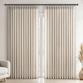 Oatmeal 102-Inch Curtains Set - 2 Panels Linen Look Semi Sheer Privacy Drapes