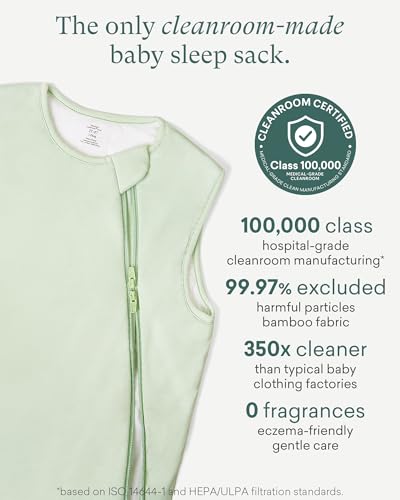 PurComfy Bamboo Viscose Sleep Sack for Babies 1.0 TOG - Slate & Sage, 6-15 Months