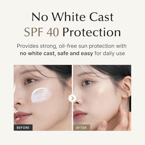 SU:M Micro-Active Daily Moisture Sunscreen SPF40 - Fragrance-Free, Hydrating Face Sun Cream for Sensitive Skin