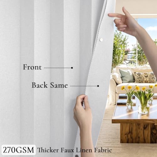 Grayish White Fabric Vertical Shades Blackout Door Window Cover 1 Panel W100xL84