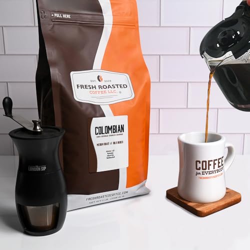 Fresh Roasted Colombian Whole Bean Coffee - 5 lb Medium Roast - Kosher, Nitrogen-Flushed, Single Origin, Ground Optional - Variation of Colombian / 80 Ounce