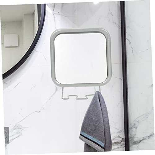 Yardwe Suction Cup Makeup Mirror with Hook 6.7 Inch Fogless Shower Mirror for Bathroom Vanity Personal Grooming Easy Mount Removable