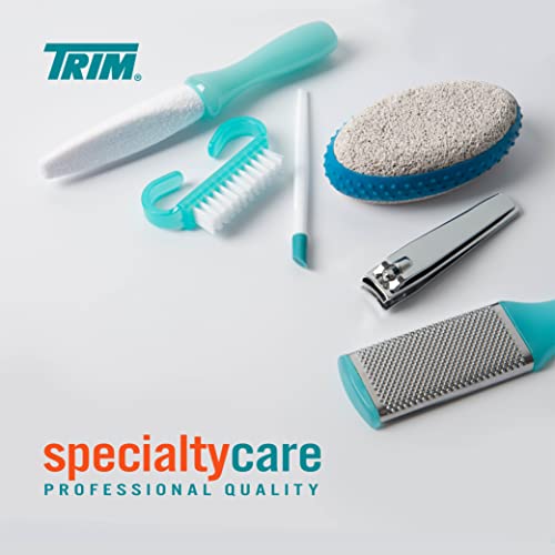 TRIM Pedicure Kit ? Everything You Need to Care for Your Feet ? Includes Toenail Clipper, Cuticle Pusher, Pumice Stone, Callus Remover, Contour Toe File, Nail Brush & Storage Pouch ? 6 (Pack of 4)