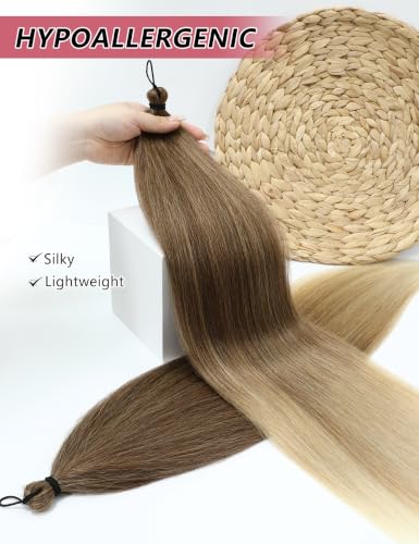Pre Stretched Ombre Brown Braiding Hair Extensions 28 Inch Yaki Straight Synthetic