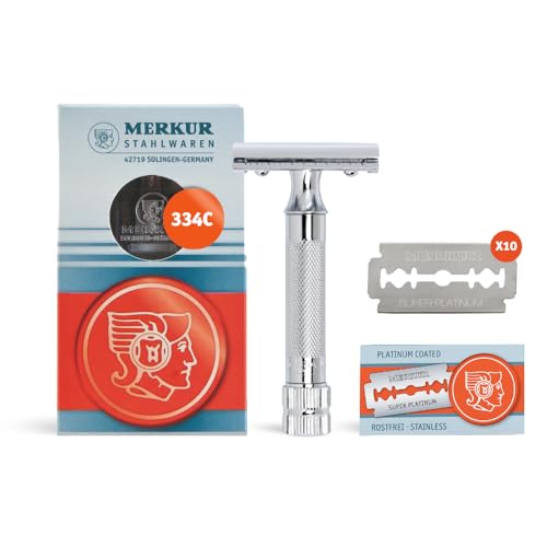 MERKUR Chrome Safety Razor Set 11-Piece Heavy Duty Shaving Kit