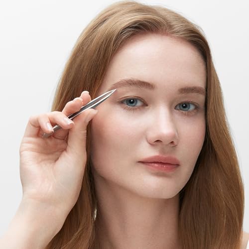 Tweezers - Professional Pointed Tweezers for Women and Men, 420 Stainless Steel Precision Tweezers for Women Facial Hair Removal, Expert Ingrown Hair Plucker, 0 Gap, Painless Hair Extraction