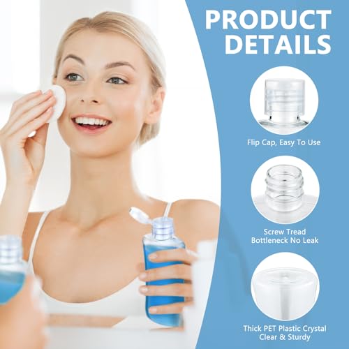 Domensi Clear Travel Bottles 36 Pcs 3.4 oz Refillable Flip Cap Container