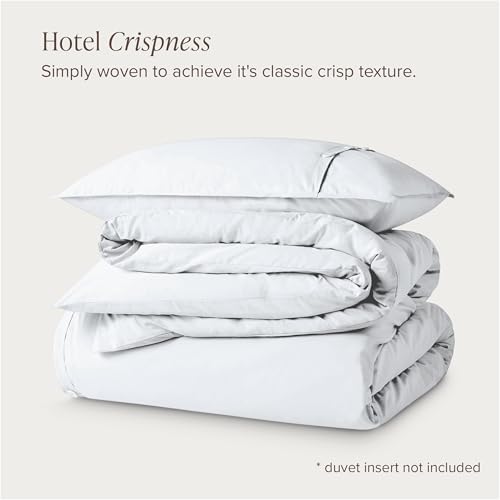 Bare Home Organic Cotton Percale Duvet Cover Set Twin XL White No Comforter - 100% Organic