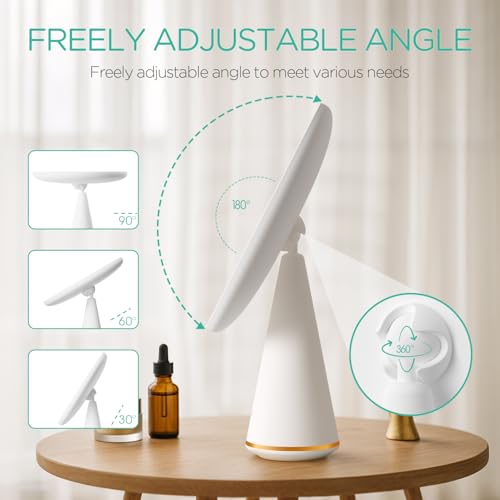 Rechargeable Travel Makeup Mirror with Lights - Compact Vanity with Adjustable Brightness
