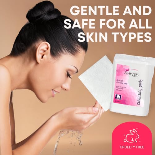 Swisspers Premium Facial Cleansing Pads XL, Cotton, Pack of 6
