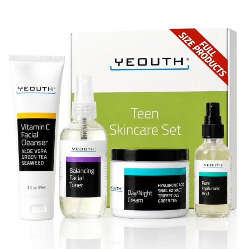 YEOUTH Teen Skincare Set 4-Pack for Clearer Skin - Gift for Teen Girls & Boys